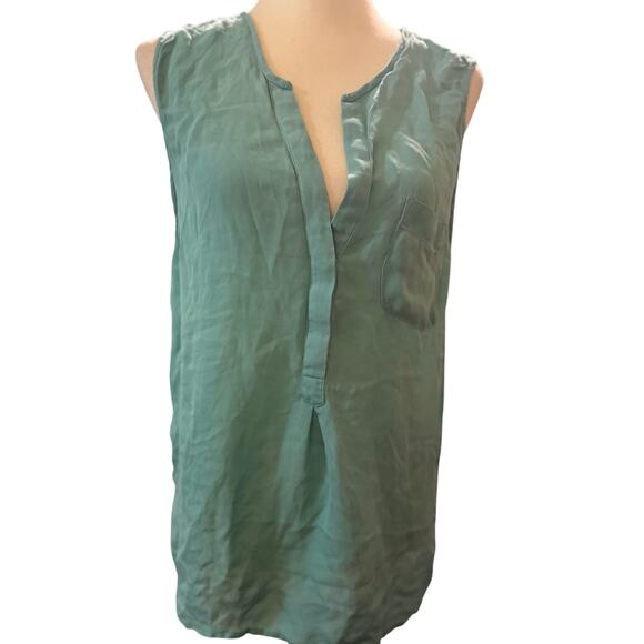 Joie 100% Silk Turquoise Sleeveless Tunic, Size Large - Picture 1 of 5